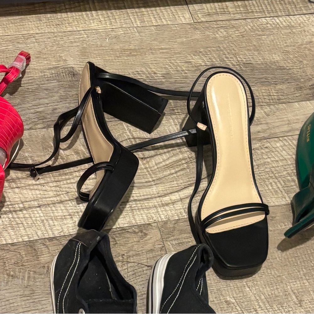 Princess Polly Black Strappy Block Heel Sandals